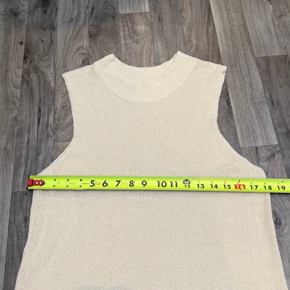 NA-KD Cream Sleeveless Straight Fine Knit Sweater Vest Top - Size M - Picture 5 of 6